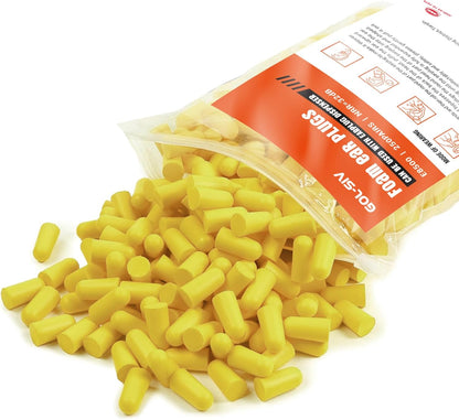 Silicone Corded Ear Plugs, 100 Pairs, SNR 32dB, Orange | Reusable noise reduction earplugs with string. Individually wrapped. For work, construction sites & industrial use.