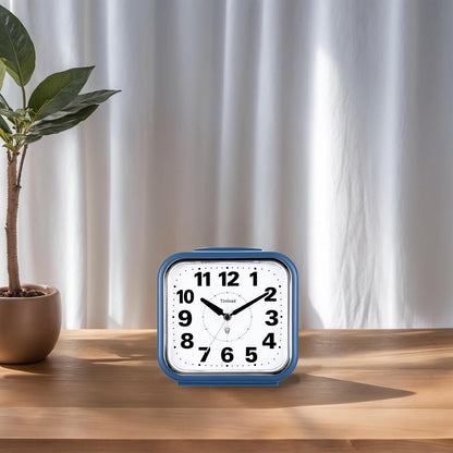 Tinload 5.5" Large No Ticking Analog Alarm Clock,Silent Readable for Seniors,Easy to Set,Gradual Rise Alarm,Big Numbers,Gentle Wake,Snooze, Lighted on Demand,Battery Operated,Black