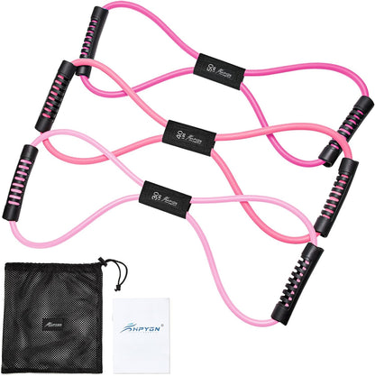 HPYGN Resistance Bands, Figure 8 Exercise Bands for Women Men, 8 Shaped Resistance Bands for Arms, Chest Expander, Yoga Gym Fitness Pulling Rope 8 Word Elastic for Exercise Muscle Training Tubing
