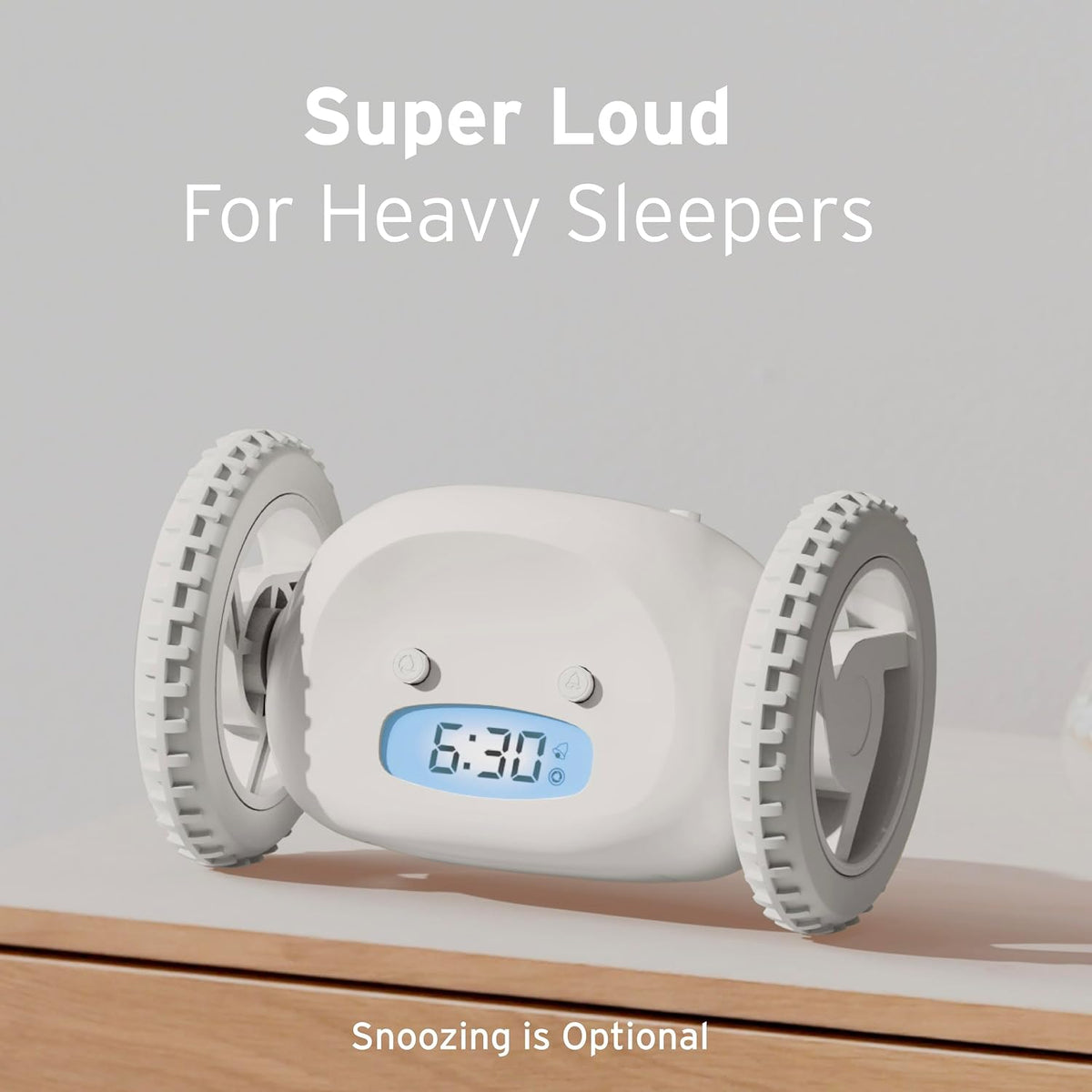 CLOCKY Alarm Clock on Wheels – Loud Rolling Alarm Clock for Heavy Sleepers