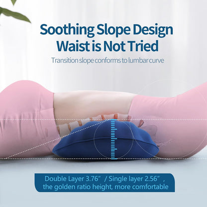 RESTCLOUD Adjustable Lumbar Support Pillow for Sleeping Memory Foam Back Support Pillow for Lower Back Pain Relief and Sleeping, Lumbar Support Pillow for Bed and Chair
