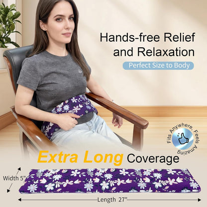 Heating pad for Neck Shoulders and Back Microwavable Machine Washable 27x5 Microwave Rice Bag for Heat Therapy Reusable Hot Pack for Muscle Cramps Moist Warm Bean Bag for Pain Relief Levender Scented