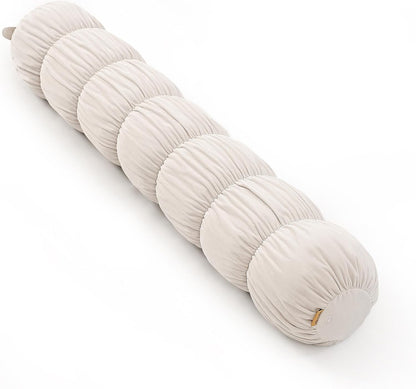 Pat. Pend. Long Bolster Pillow for Bed, 39 Inch, Misty White
