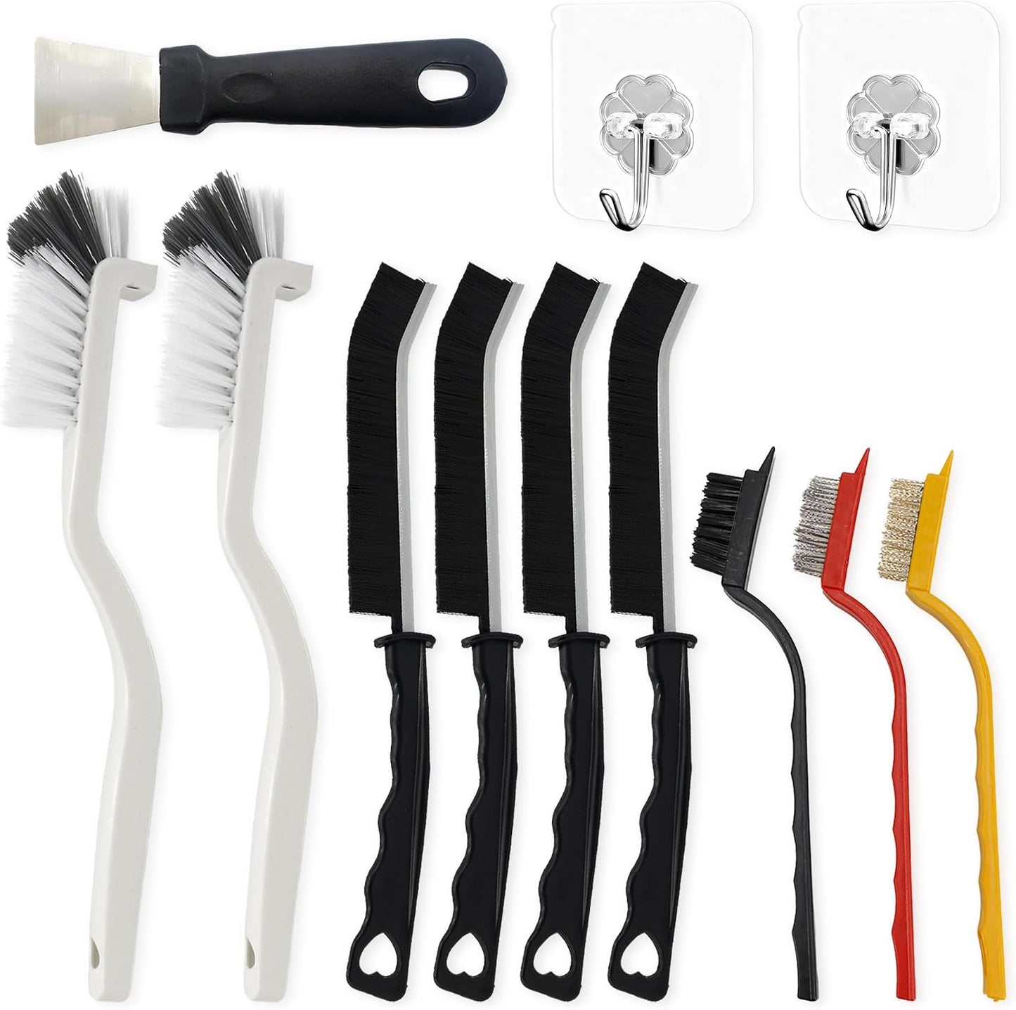 12Pcs Crevice Cleaning Brush, Multi-Purpose Hard Bristle Cleaning Brush Small Gap Scrub Brushes for Household Kitchen Gas Stove Bathroom Corner Window Grooves Keyboard Cup Teapot