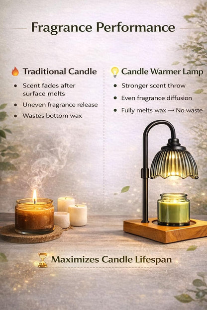 Candle Warmer Lamp for Jar Candles with Timer, Dimmer & 2 Bulbs