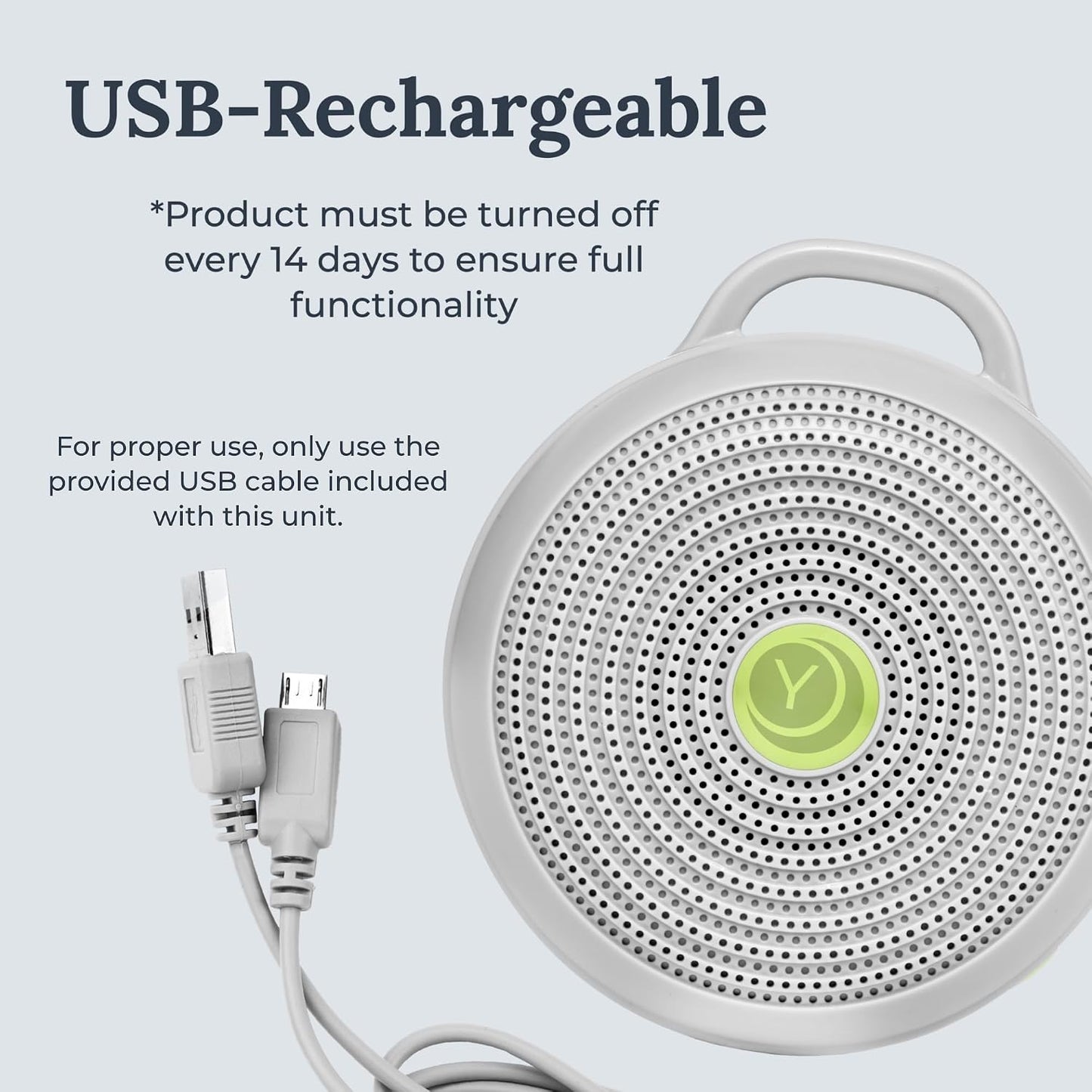 Yogasleep Hushh Portable White Noise Sound Machine for Baby, 3 Soothing Natural Sounds with Volume Control, Compact Size, Noise Canceling for Sleep Aid, Office Privacy, & Meditation, Registry Gift