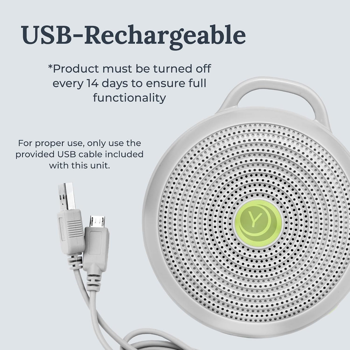 Yogasleep Hushh Portable White Noise Sound Machine for Baby, 3 Soothing Natural Sounds with Volume Control, Compact Size, Noise Canceling for Sleep Aid, Office Privacy, & Meditation, Registry Gift