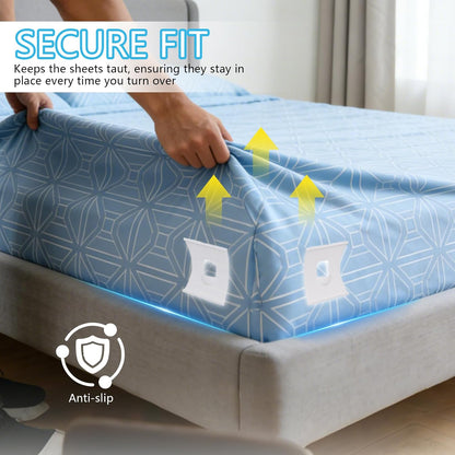 Sheet Holders: Made of high-Strength ABS Material, These Heavy-Duty, Rigid Sheet Clips Feature a Safety Latch to Keep Sheets taut and Smooth—Suitable for All Mattress Sizes (4-Pack)