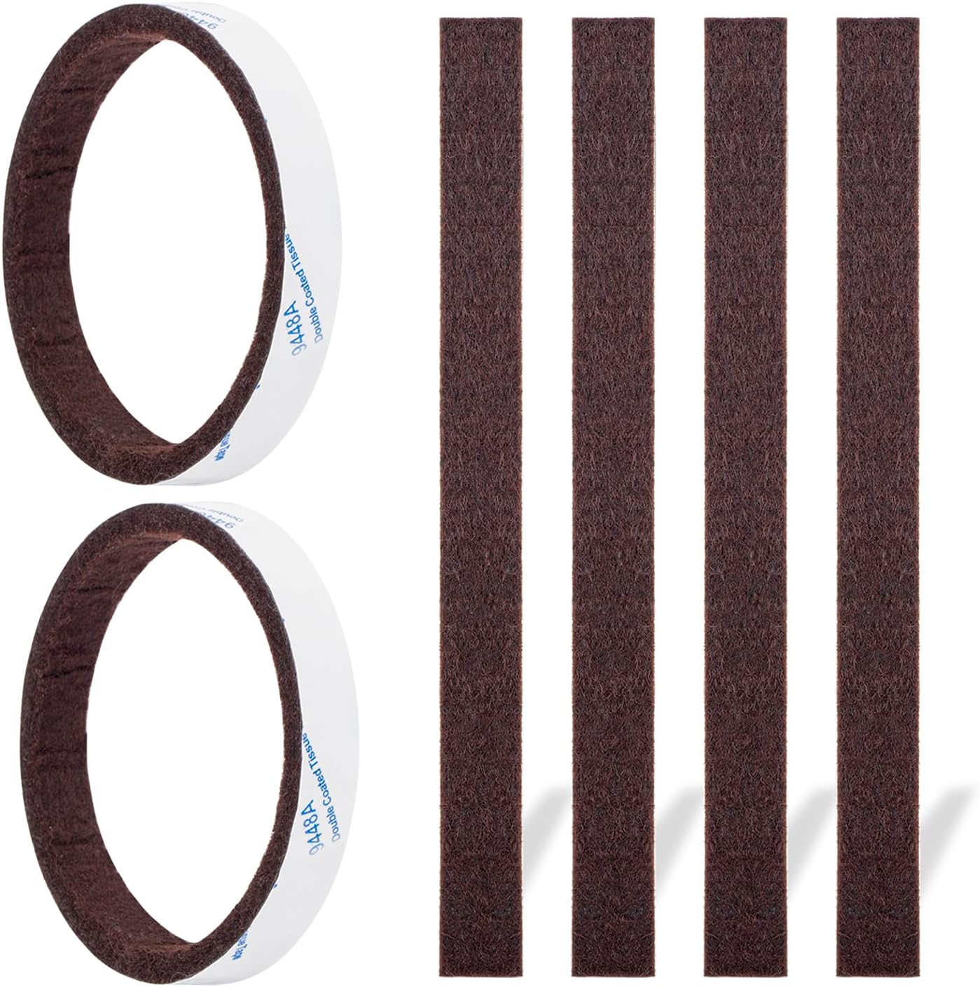 Felt Strips with Adhesive Backing, Felt Tape with Adhesive Backing, Felt Furniture Strips 2 Pack Roll 1/2x 60 Inches Black, Felt Strips for Furniture