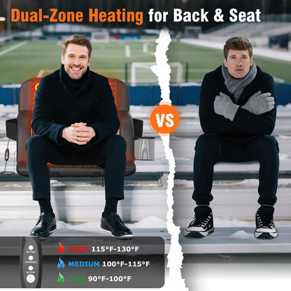 Suteck Heated Stadium Seats for Bleachers, 21" Wide with USB 3-Level Heat