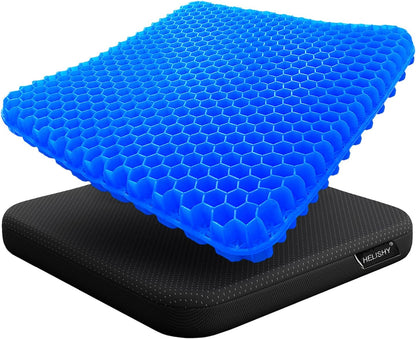 Gel Seat Cushion for Long Sitting Pressure Relief(Super Large&Thick) -Wheelchair Cushion for Pressure Sores - Coccyx,Sciatica & Tailbone Pain Relief Cushion- Non-Slip Butt Pillow for Office, Home, Car
