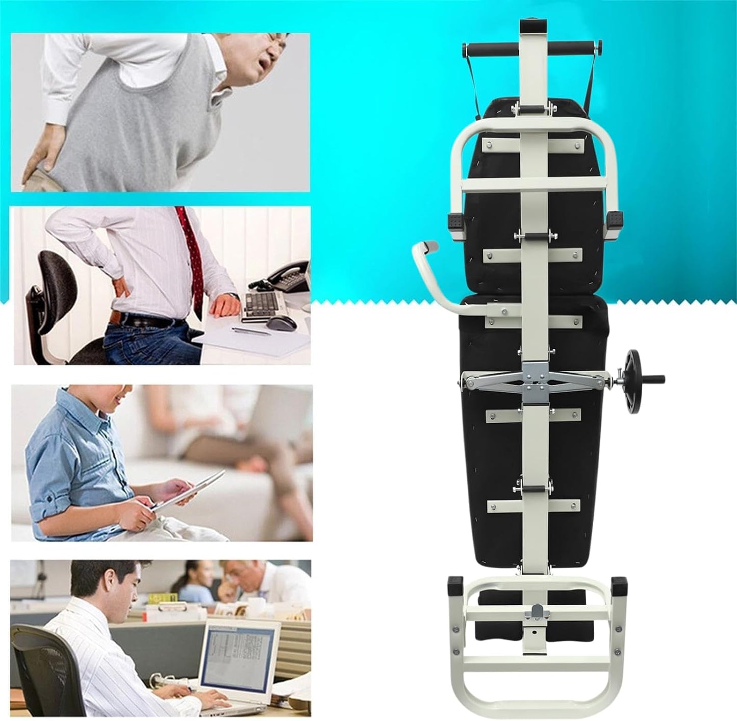 Multifunctional Body Stretcher, Cervical Traction Back Stretcher Lumbar Bed Body Stretching Spine Cervical Spine Stretcher Machine for 1.45-2.1m/4.76-6.89ft Older Teenager Within 330lbs