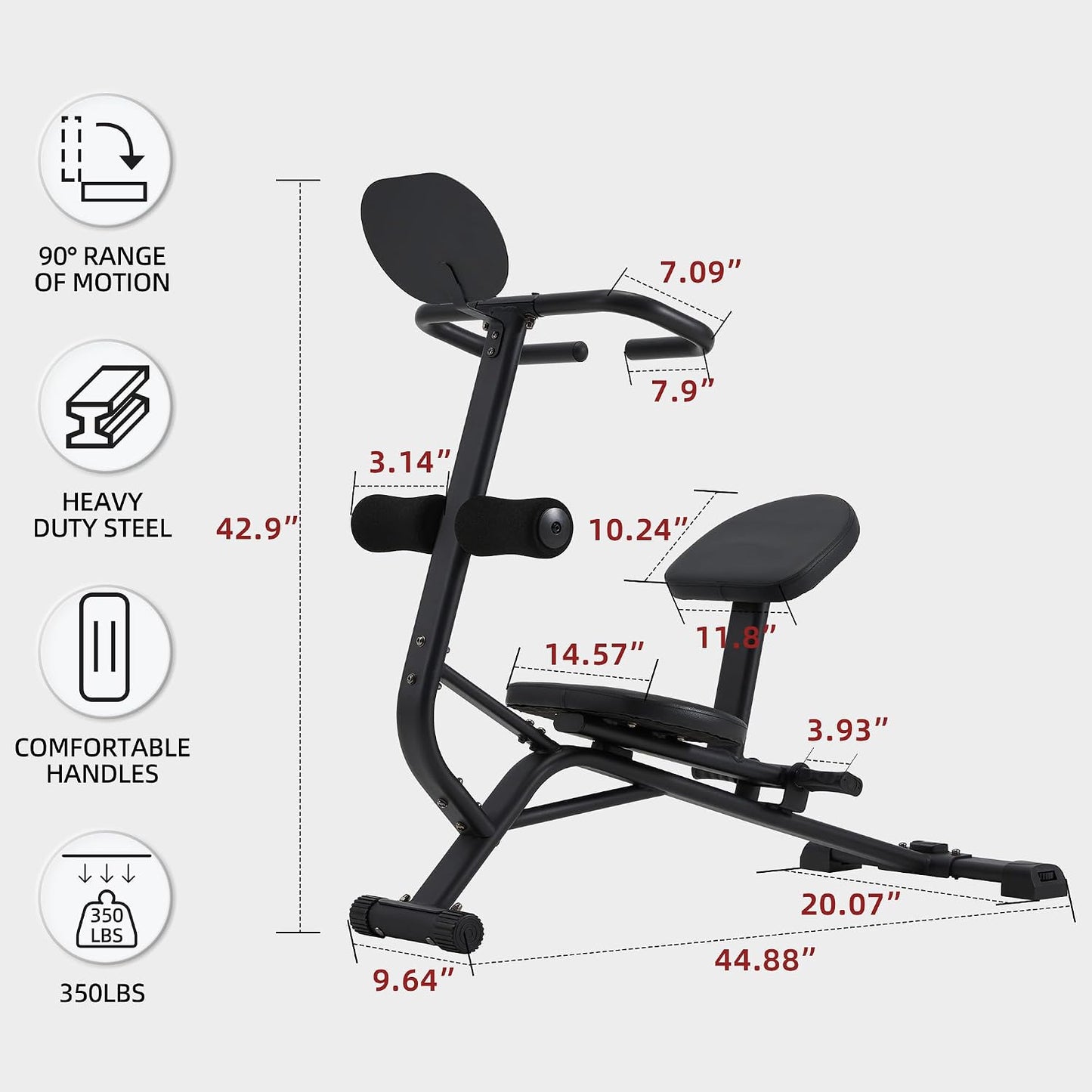 Heavy Duty Total Body Stretching Machine for Flexibility | Integrated Exercise Guide, Safety Straps,Adjustable Pedals,350 Capacity,Black,for Home & Gym