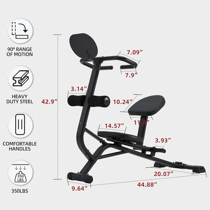Heavy Duty Total Body Stretching Machine for Flexibility | Integrated Exercise Guide, Safety Straps,Adjustable Pedals,350 Capacity,Black,for Home & Gym