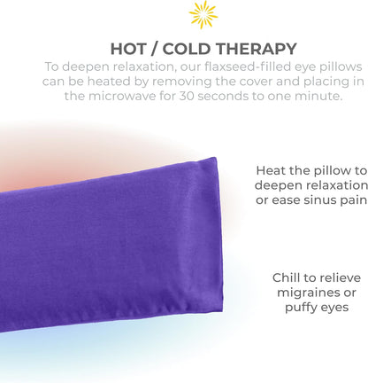 4-Pack Unscented Sateen Eye Pillows, Low-Luster, 9’’ x 4’’ Flaxseed Weighted Eye Mask for Sleeping, Hot or Cold Therapy for Relaxation, Migraine, and Headache, Assorted