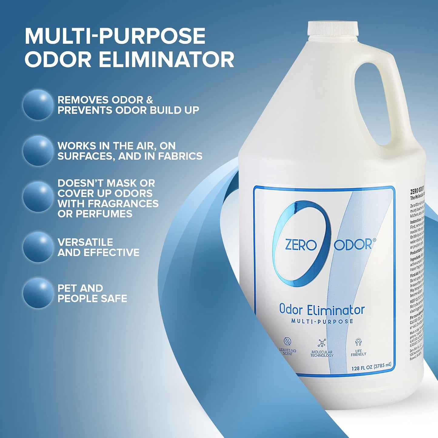 Zero Odor Multi-Purpose Odor Eliminator, Fabric & Room Deodorizer, 16 oz | Odor Eliminator Spray for Closet, Bathroom, Basement, Trash & Upholstery, Air and Surface use