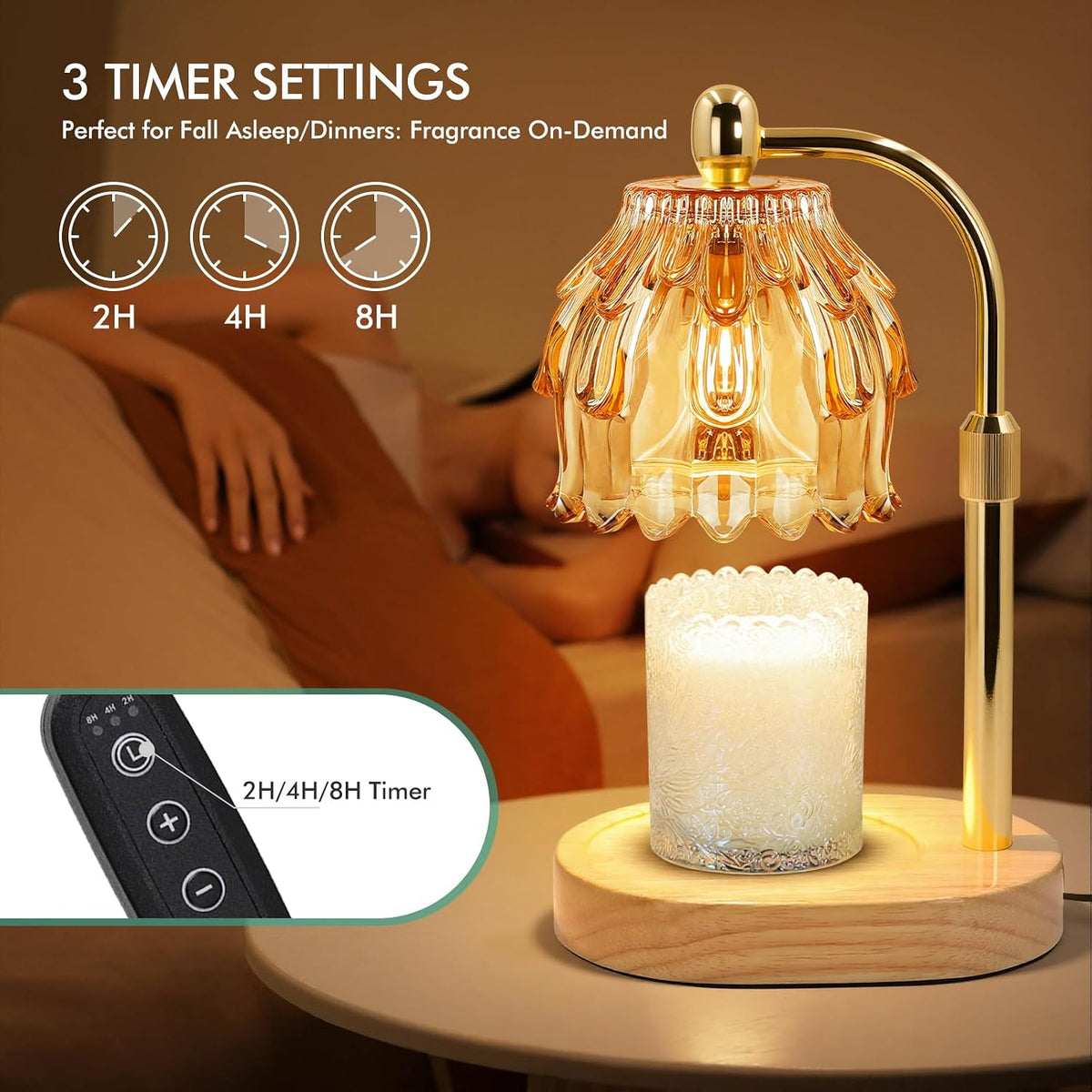 Candle Warmer Lamp with Timer,Birthday Gifts for Women