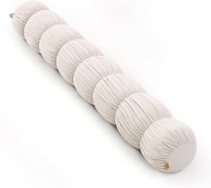 Pat. Pend. Long Bolster Pillow for Bed, 39 Inch, Misty White