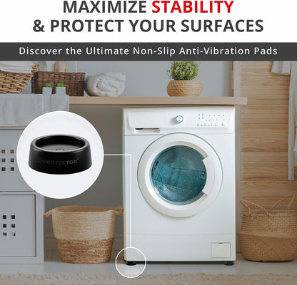 X-Protector Anti Vibration Pads for Washing Machine 4 PCS - Non-Slip Bottom | Premium Anti Vibration Pads for Washer - Washing Machine Anti Vibration Pads - Keep Washing Machine from Moving!