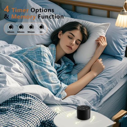 Color Noise Sleep White Noise Portable Sound Machines with 30 Soothing Sounds 32 Levels Volume Compact 4 Timer Options Auto-Off and Memory Function for Travel Home Everyone