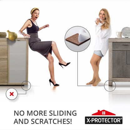X-PROTECTOR Non Slip Furniture Pads – 12 Premium Furniture Grippers 3"! | Best Self Adhesive Rubber Feet Furniture Feet – Ideal Non Skid Furniture Pad Floor Protectors – Keep Furniture in Place!