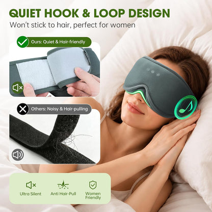 Sleep Mask with Bluetooth 5.4 Headphones, Removable 3D Eye Cups, Timing Sleeping Headphones for Side Sleepers, Wireless Music Eye Mask Speakers for Men, Women, Tech Gifts, Pink