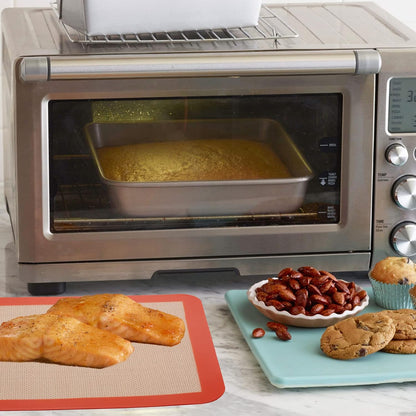 AMYONE 11x11 Silicone Baking Mat, Square Air Fryer Liner, Platinum, 2 Pack | For 11x11 Square Cake Pan/Cheesecake Pan/Toaster Oven/XL Air Fryer, Food Grade Silicone Baking Sheet Liner for Cake/Cookie
