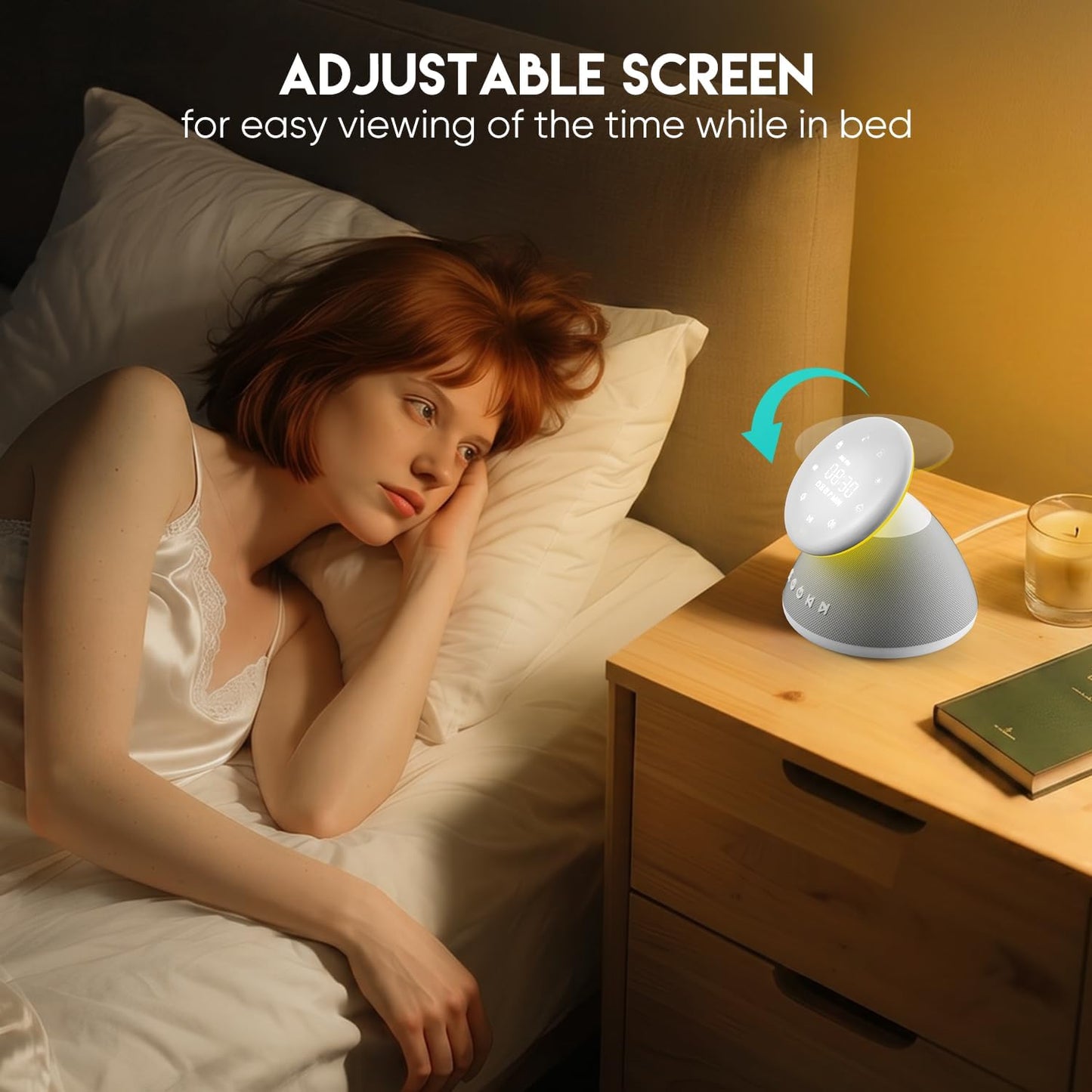 White Noise Sound Machine for Sleeping with Night Light 50 Soothing Sounds | 9 Colors Adjustable Brightness Auto-Off Timer Alarm Clock Touch Screen Control Sleep Sound Machines for Baby Adults Home