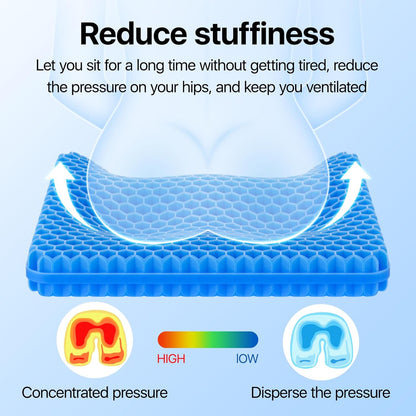Gel Seat Cushion, Cooling Honeycomb Design for Office Chair Car Wheelchair