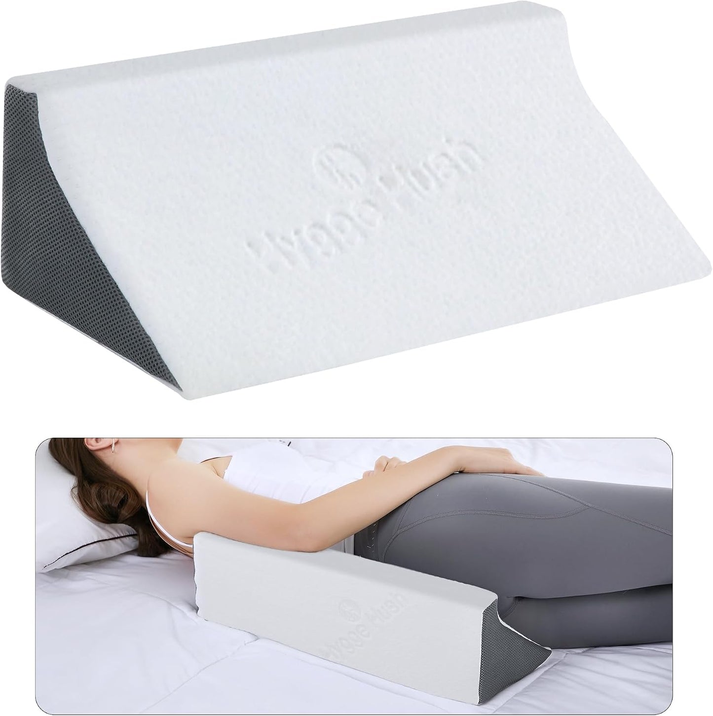 Body Positioner Wedge Pillow for Side Sleeping Support | Back and Leg Support, Body Positioning, Pregnancy Support, Ankle Elevation, Memory Foam, Machine Washable Cover