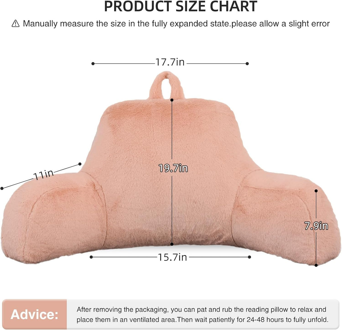 Aimuan Reading Pillow Bed Rest Wedge Adult Backrest Pillow with Arms Sitting in Bed Cushion Incline Rest Sleeping Pillow for Watching TV/Gaming/Relaxing, Ivory