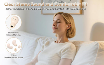 Invisible Mini Sleep Earbuds Bluetooth Wireless for Side Sleeper Small Ears