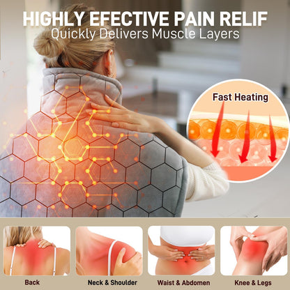 Heating Pad for Neck and Shoulders and Back - Electric Heating Pad for Pain Relief with 6 Heating Levels & 4 Time Setting, Christmas Birthday Gifts for Women Men Dad Mom Elderly (20" x 24")