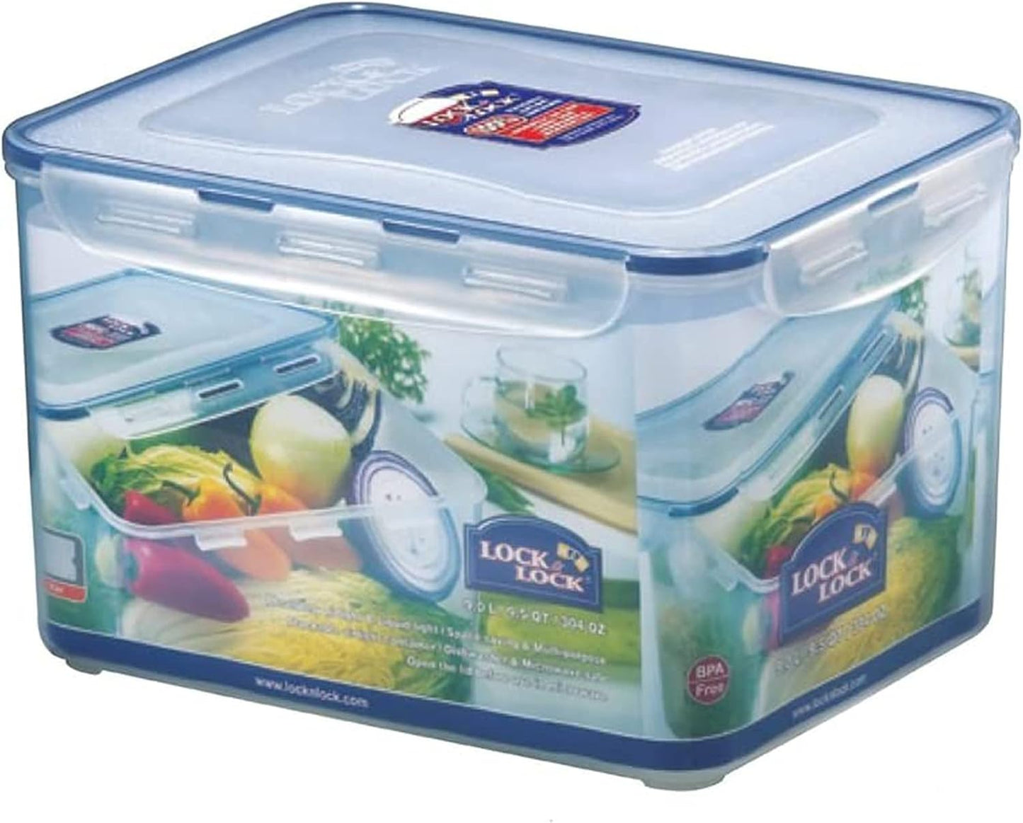 LOCK & LOCK Rectangular Food Container, Tall, 9.6-Cup, 78-Fluid Ounces