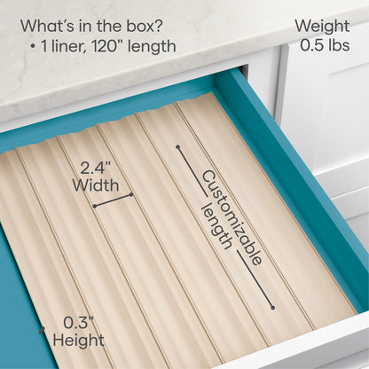 YouCopia SpiceLiner Spice Rack Drawer Organizer (Universal Fit 10’ Roll),Gray