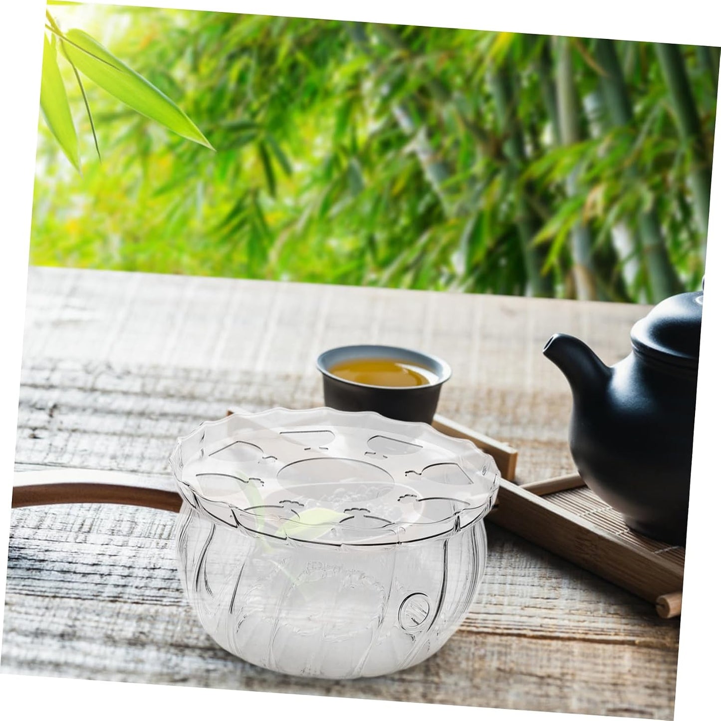 VOSAREA Glass Teapot Warmer Tealight Holder Multifunctional Heat Base for Teapots Tea Soups Easy to Clean Decorative Glass Tea Warmer for Kitchen Accessories