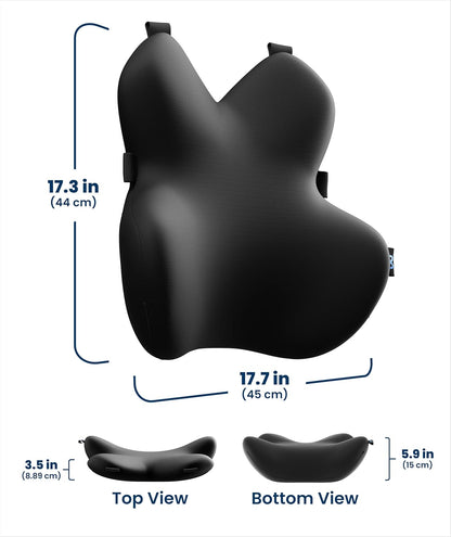 Elevate Series by Everlasting Comfort Lumbar Support Pillow for Office Chair - Memory Foam Back Cushion for Car Seat - Promotes Better Posture, Back Pain Relief - Ideal for Gaming and Desk Chairs