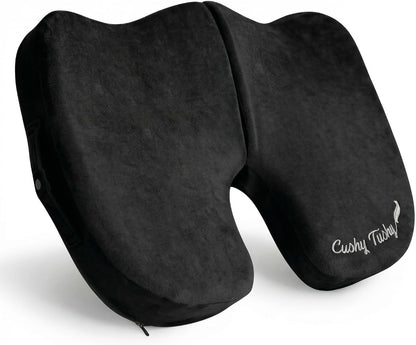 Cushy Tushy Premium Foldable Travel Seat Cushion - for Relief of Lower Back, Sciatic, Butt and Tailbone Pain - for Home & Office Use, Perfect for Travel or Driving - Coccyx Seat Cushion