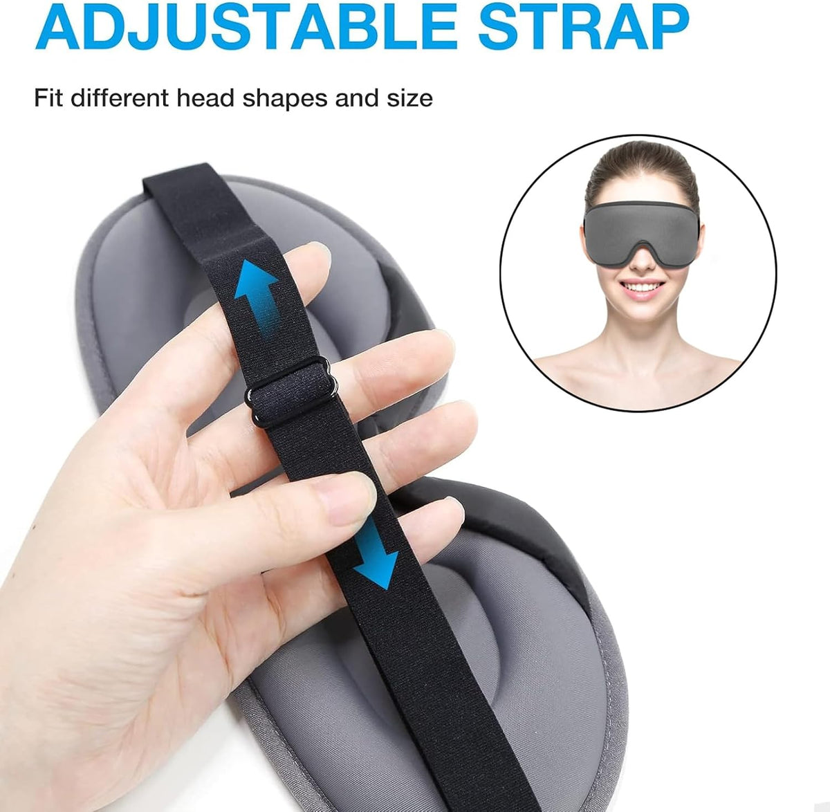 LYSIAN 3D Blackout Sleep Mask for Side Sleepers, 5 Pairs Ear Plugs, Black