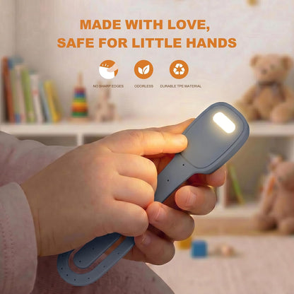 Rechargeable Kids Book Light, Cute Bookmark Reading Light for Kids, Dimmable Portable LED Book Light for Reading in Bed, Eye-Caring Bedtime Reading Lamp for Children & Travel, Brown
