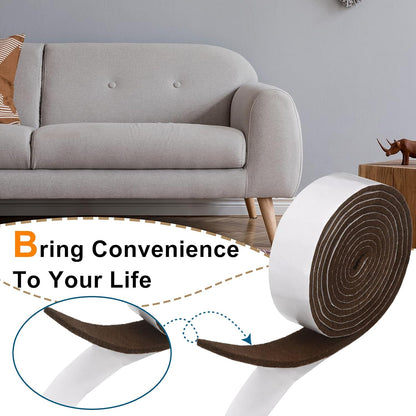 Shappy 2 Pcs Felt Strips with Adhesive Backing Felt Tape Roll Non Slip | 120 x 1 x 0.12 Inch,Linen,Self Adhesive,Cuttable Furniture Pads,for Protecting,Hardwood,Floors,Chairs,Wall