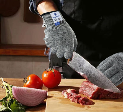 Cutting Gloves, Food Grade Level 5 Protection, Safety Kitchen Cut Gloves for Oyster Shucking, Fish Fillet Processing, Mandolin Slicing, Meat Cutting and Wood Carving. (Violet-Medium 2 Pairs)