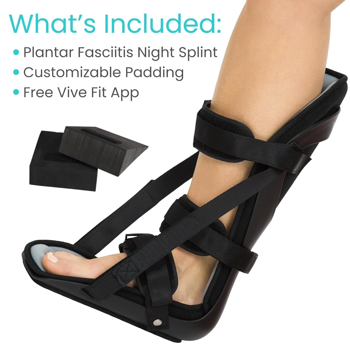 Vive Plantar Fasciitis Night Splint for Men & Women - Stabilizer Brace