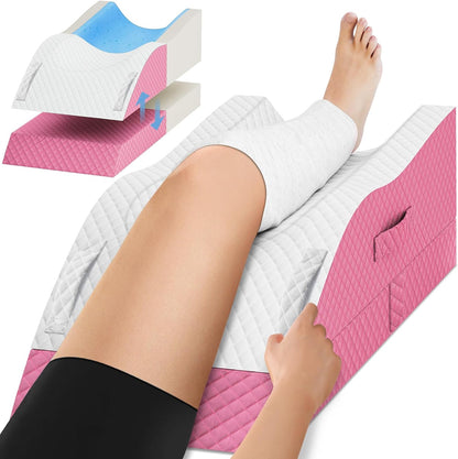 TranquilRelax Leg Elevation Pillows for After Surgery, Wedge Pillow, Grey | Memory Foam, All-around Knee & Ankle Support for Swelling, Height-adjustable, Nop-Slip Bottom, Washable Cover, Single-leg