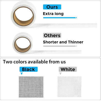 Secopad 2" x 180" (15FT) Screen Repair Tape, Screen Repair Kit, Black | Window Screen Patch, Quick Repair, Strong Adhesive, Easy to Use, For Mesh Window & Door, Cuttable Fiberglass, No Tools Needed
