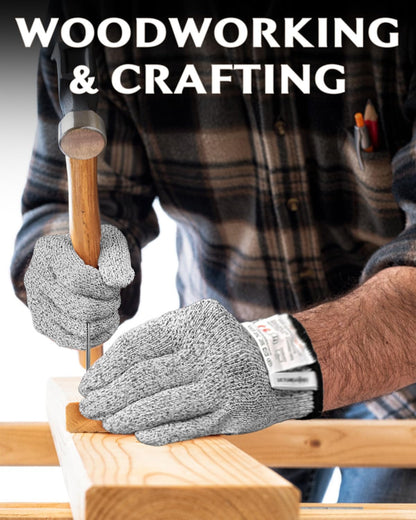 Evridwear Level 5 Cut Resistant Gloves with Non-Slip Grip, 2 Pairs | HPPE Material, Food Safe, Comfortable & Breathable, Kitchen, Crafting & DIY Projects(M, Pink+Gray)