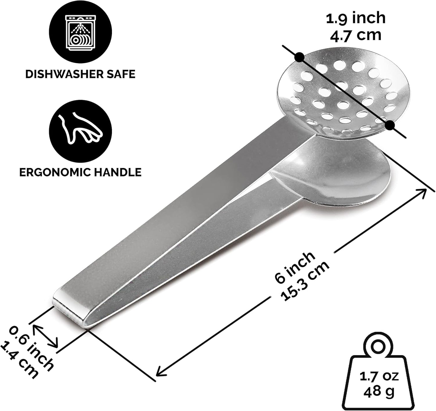Orblue Stainless Steel Tea-long-handled-strainers 1-Pack