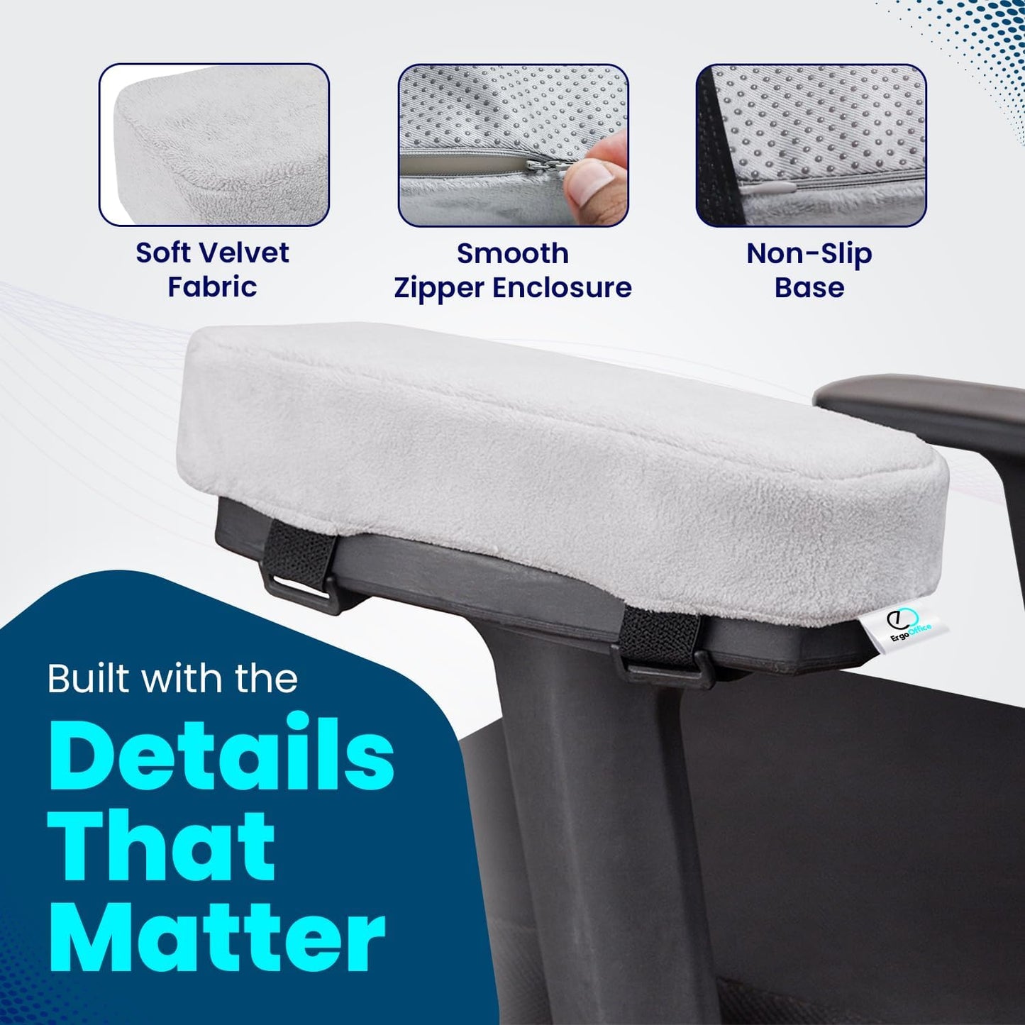 Arm Rest Cushion - Set of 2 Office Chair Arm Pads for Elbow Pain Relief - Computer Office Chair Arm Covers for Comfortable Desk Setup