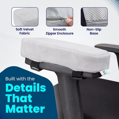 Arm Rest Cushion - Set of 2 Office Chair Arm Pads for Elbow Pain Relief - Computer Office Chair Arm Covers for Comfortable Desk Setup