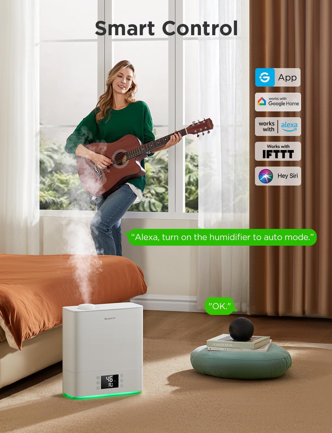 GoveeLife Smart Humidifiers for Bedroom Large Room, 6L Top Fill Humidifier